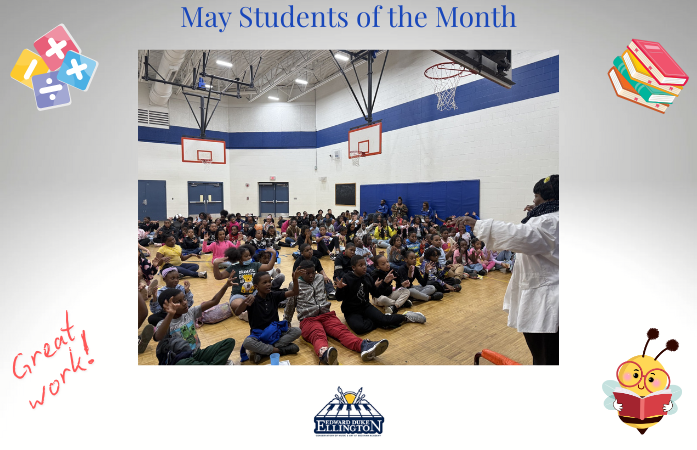  A group of students receiving student of the certificates.